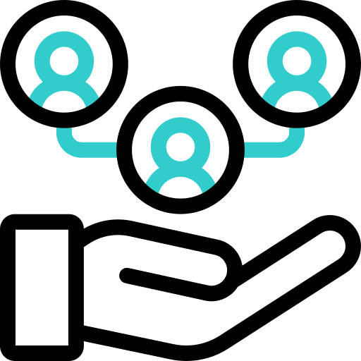 Hand hovering people